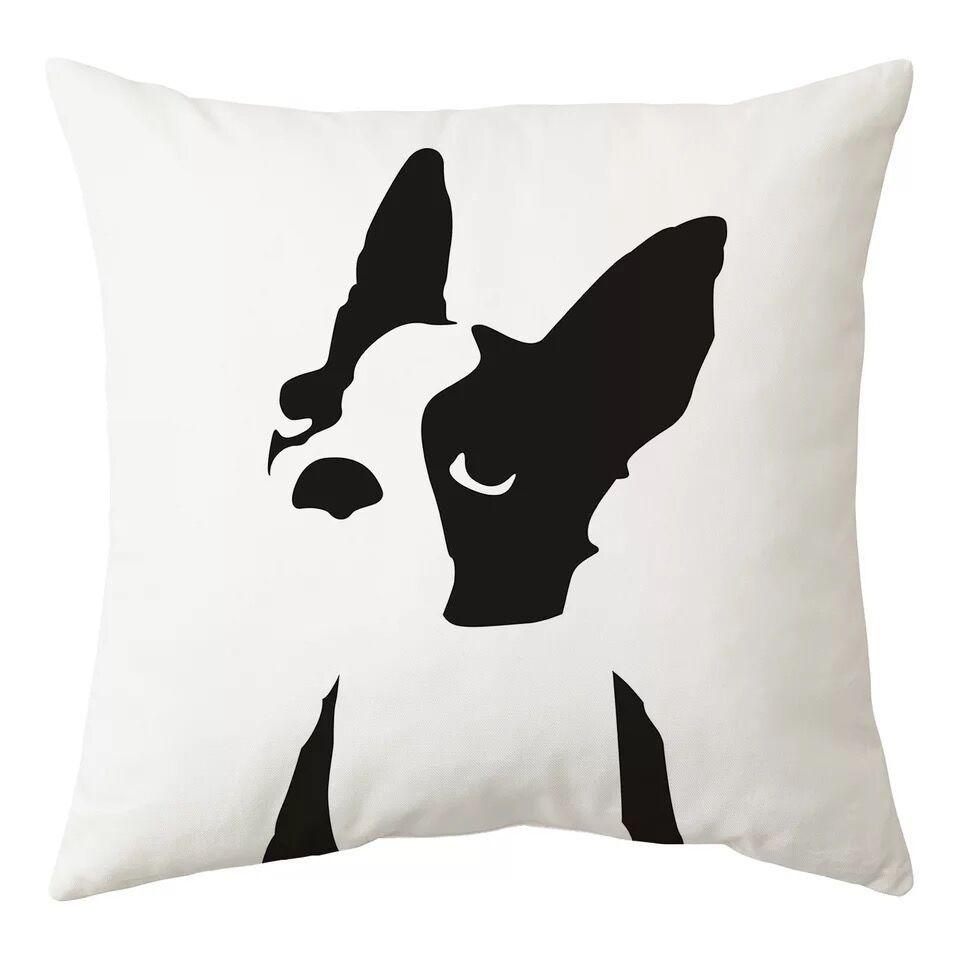 Nordic Black and White Simple Style Geometric Abstract Pillow Case Peach Leather Fleece Home Sofa Pillow Quilt Cushion