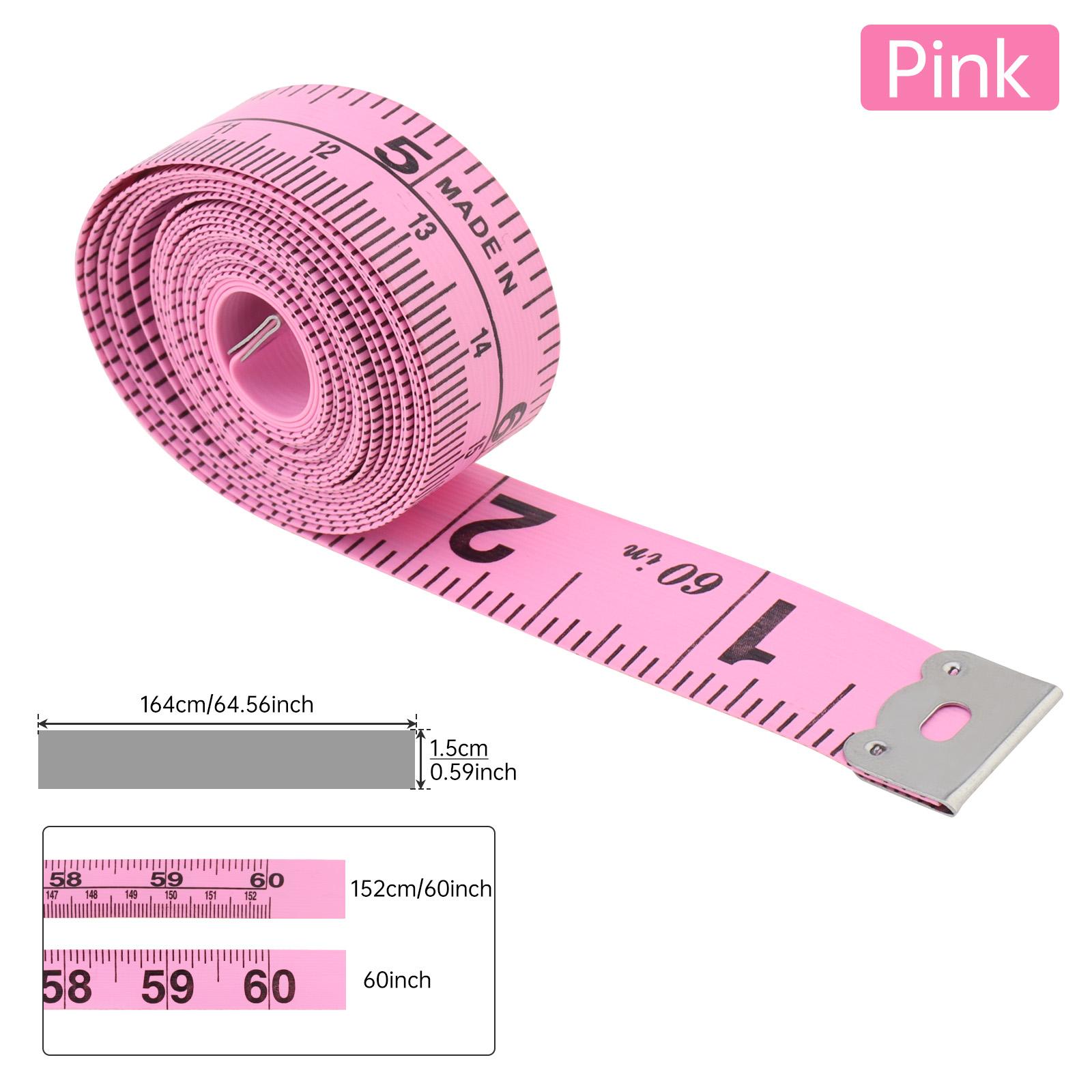 

1520mm 60 Inch Flexible Soft Tape Measure Triple Color White Black Sewing Tailoring Measurement Ruler рожевий