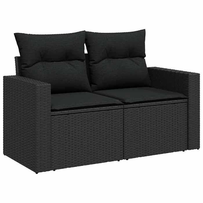 VidaXL Garden Lounge Set 10 Pcs with Cushions Black Wicker 3267495