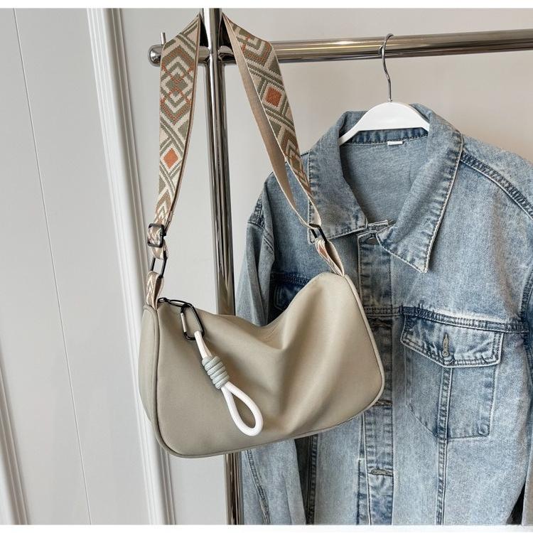 Oxford Cloth Casual Wide Shoulder Strap Small Bag for Women Simple Commuting Bag High-end Niche Crossbody Bag for Women