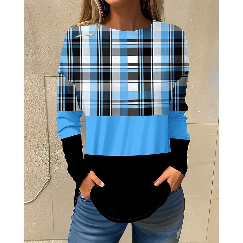A 3D printed long-sleeved T-shirt for women, casual and fashionable