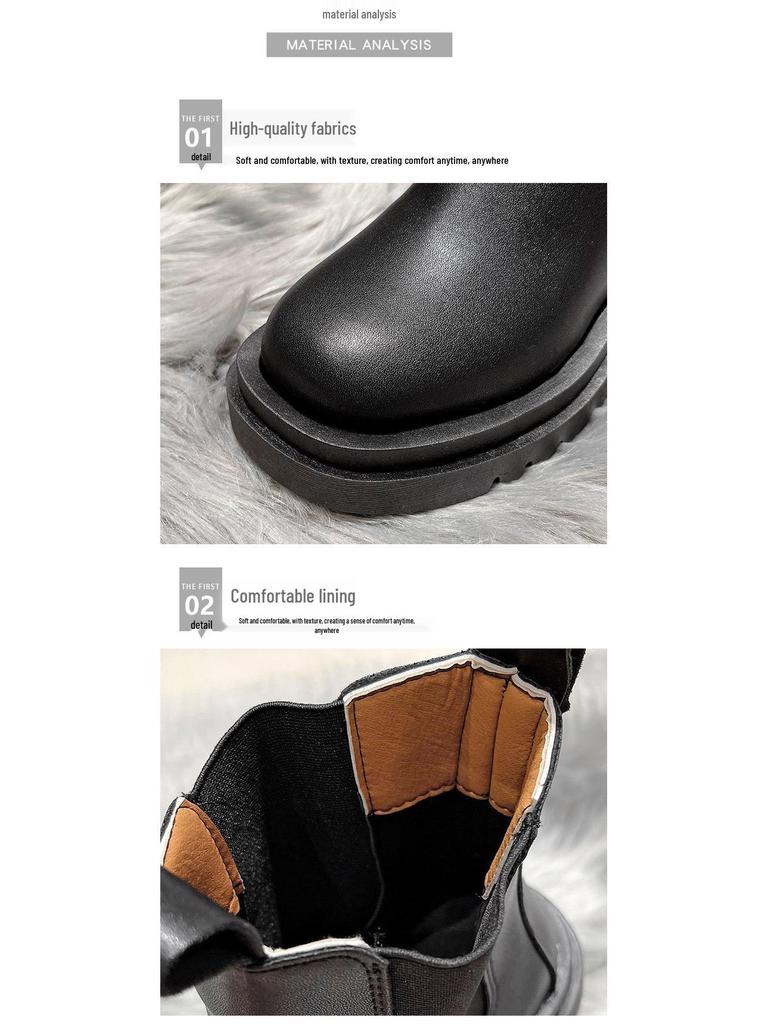 2024 Women's British Style Mid-Calf Martin Boots - Thick-Soled Chelsea, Trendy Autumn Chimney Style