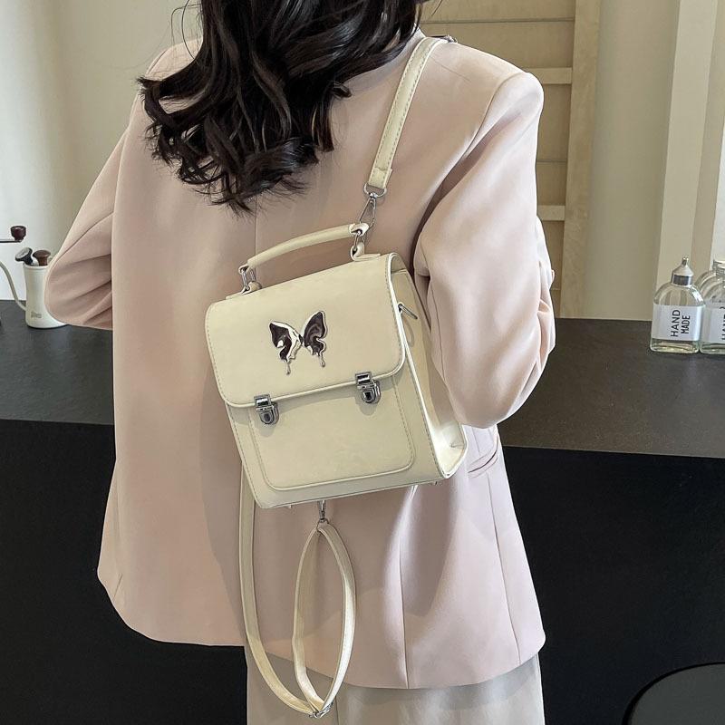 

Модний жіночий рюкзак у формі метелика 2024 року – студентська сумка на плече в корейському стилі та маленька квадратна сумочка 19*8*20 cm слонова кістка/білий