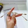Rimless Reading Glasses Gold Frame Retro Business Eyewear Flexible Lightweight Optical Spectacles For Computer Anti Fatigue