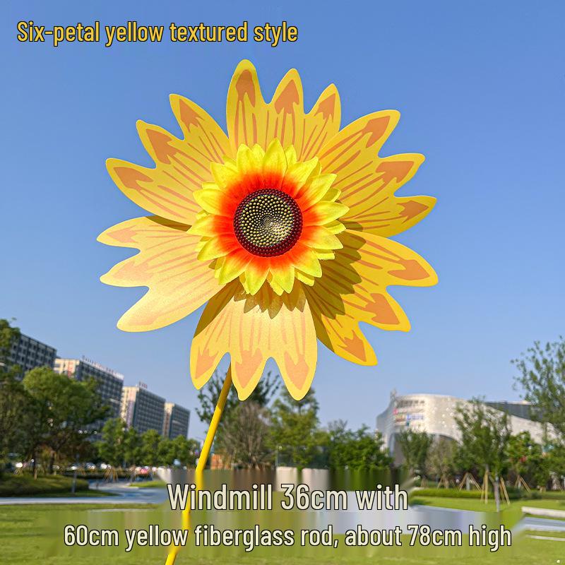 Children's Double-Layer Rotating Sunflower Pinwheel Outdoor Decoration
