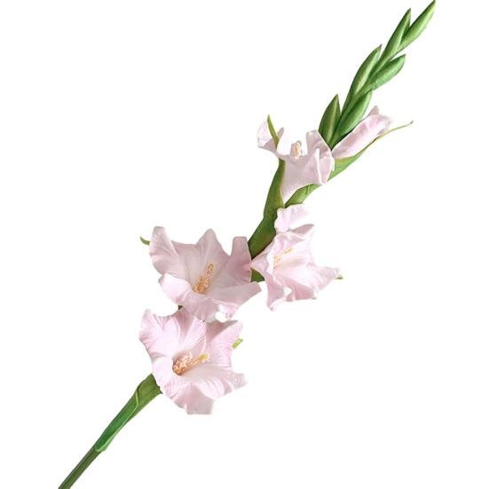Künstliche Gladiolenblumen 22" Real Touch Blume mit langem Stiel 4 volle Blüten und 1 Knospe Gefälschte Orchidee für Vase