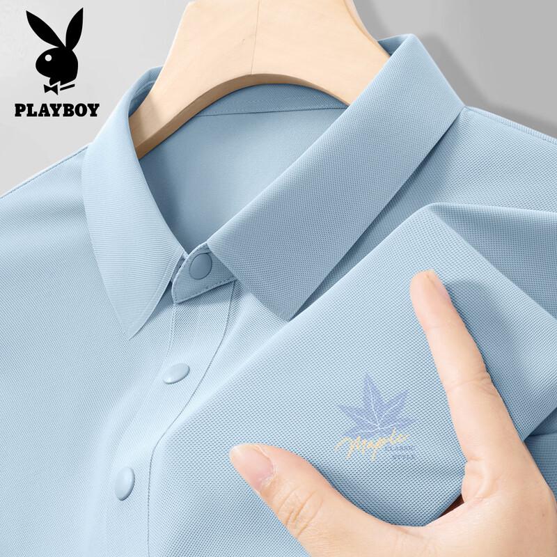 

PLAYBOY Men s Ice Silk Quick-Dry Polo Shirt L