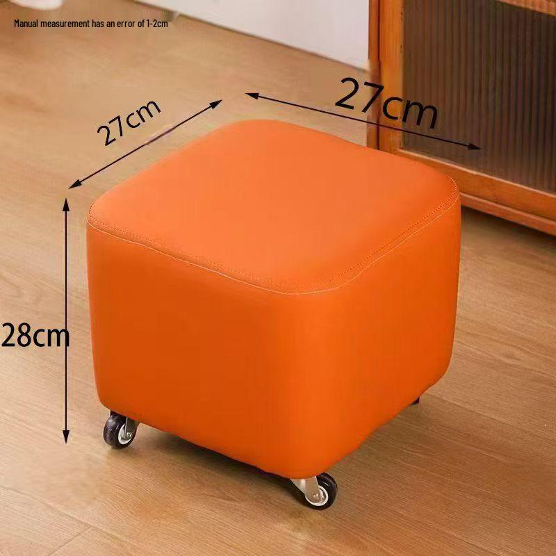 High-Leg Small Stool with Wheels - Versatile Chair for Living Room or Entryway