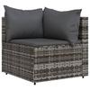 VidaXL Garden Corner Sofas and Cushions 2 Pcs Grey Wicker, Sofa, Garden Sofa, Sectional Corner Sofa, 319762