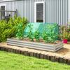 Metal Raised Garden Bed Planter Box Outdoor Planters for Growing Flowers, Herbs, Green, Silver