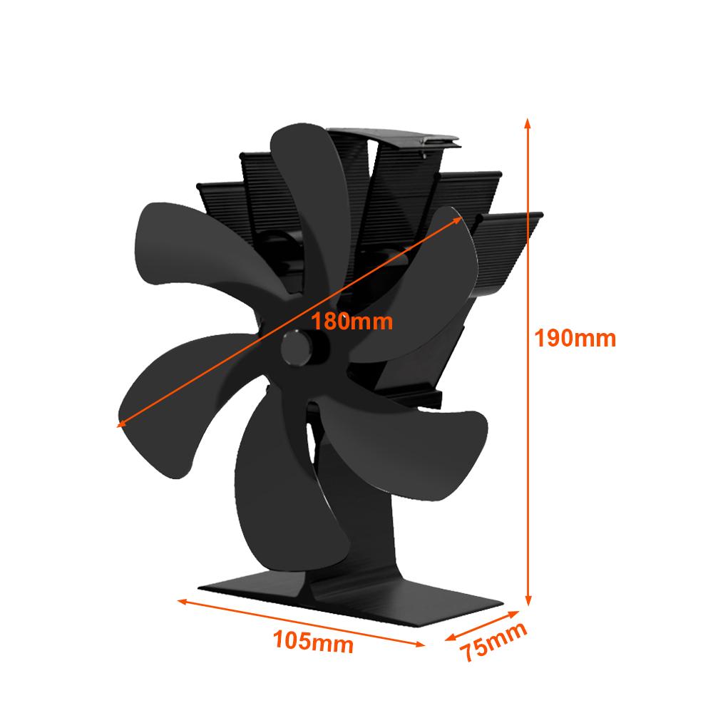 

Heat Powered Stove Fan 6 Blades Fireplace Wood Burner Eco Friendly Quiet Non Electric Stove Fan for Efficient Heat Distribution