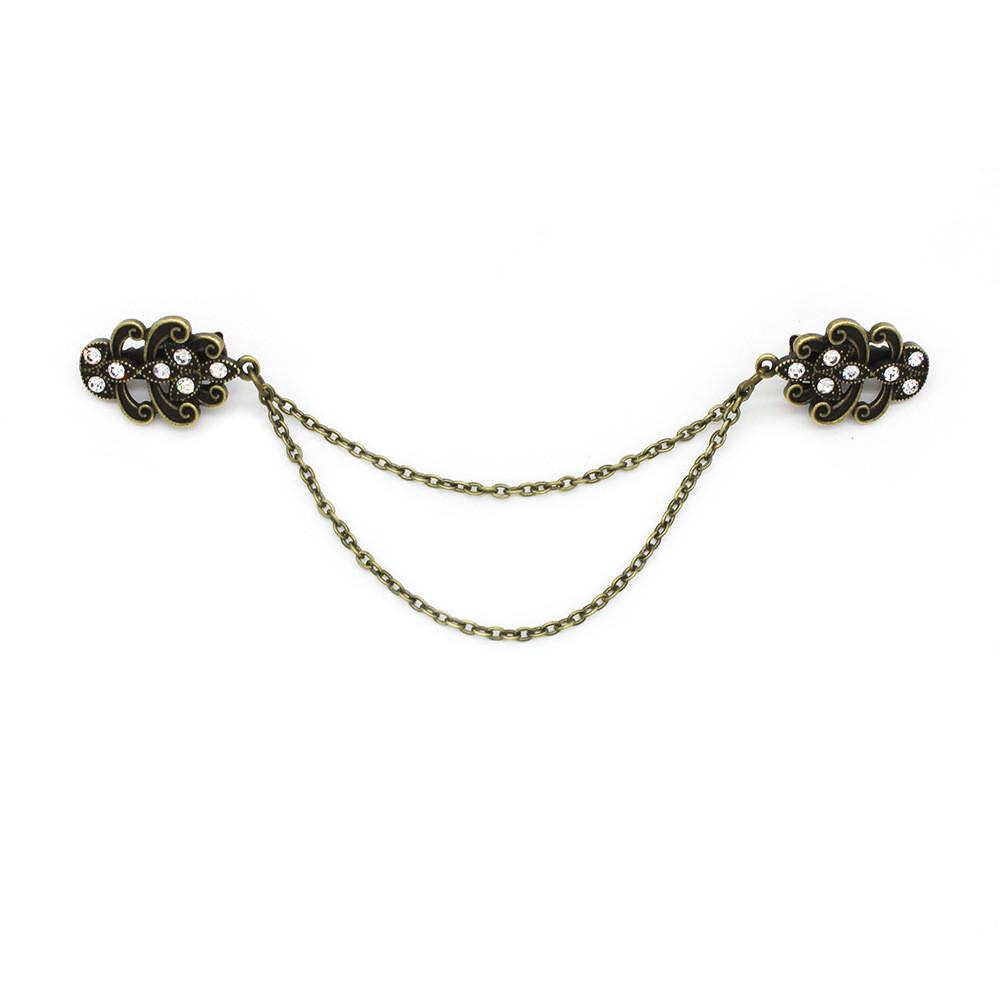 

European Style Suit Brooch With Alloy Carve Embellishments For Men And Women Bronze