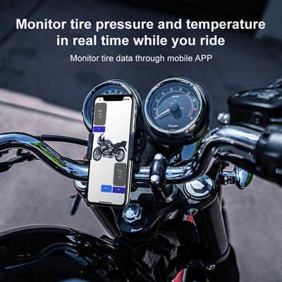 Reifendrucksensoren Motorrad TPMS Bluetooth-kompatibles Reifendrucküberwachungssystem Externer Sensor Android/IOS Auto TMPS
