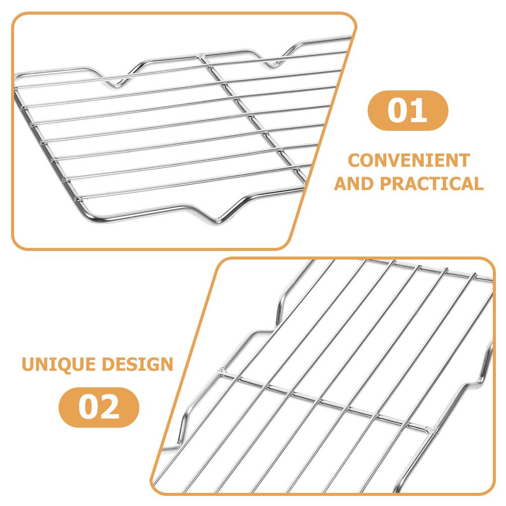 Stainless Steel Bbq Grill Rack Multi-Functional Roasting Cooking Cooling Rack for Outdoor Indoor Use 29x21cm Metal Bacon Rack,