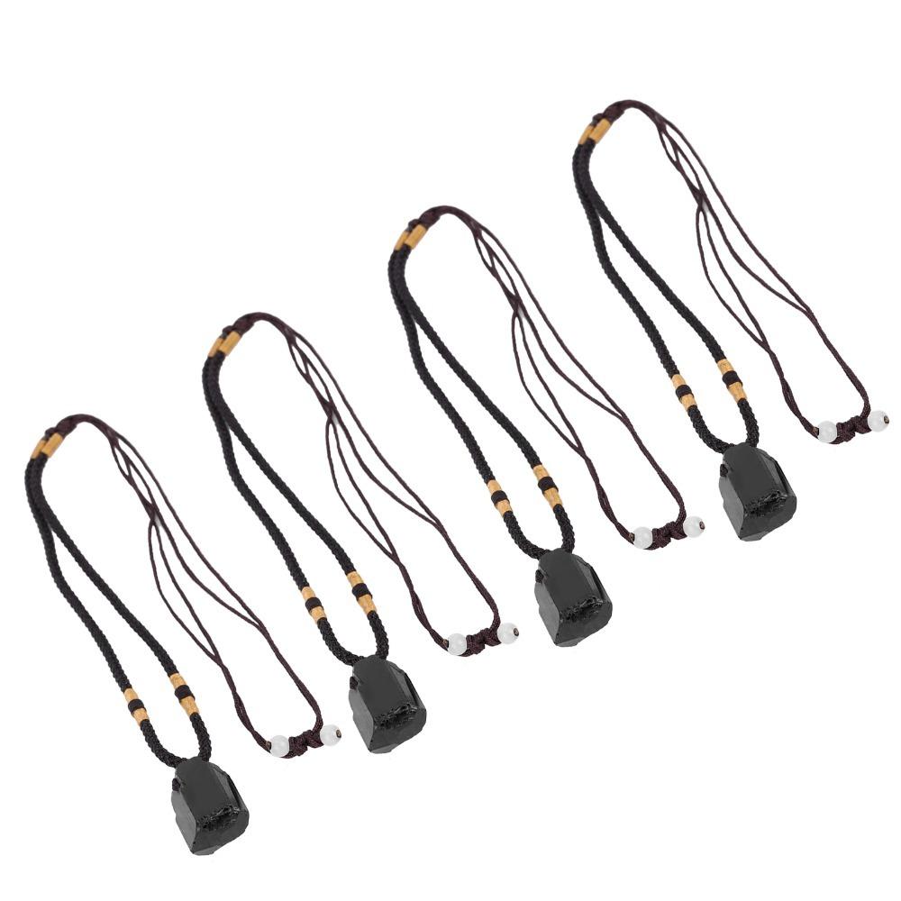 4Pcs Adjustable Rope Stone Pillar Pendant Protection Amulet Amulet Pendant Necklace For Women