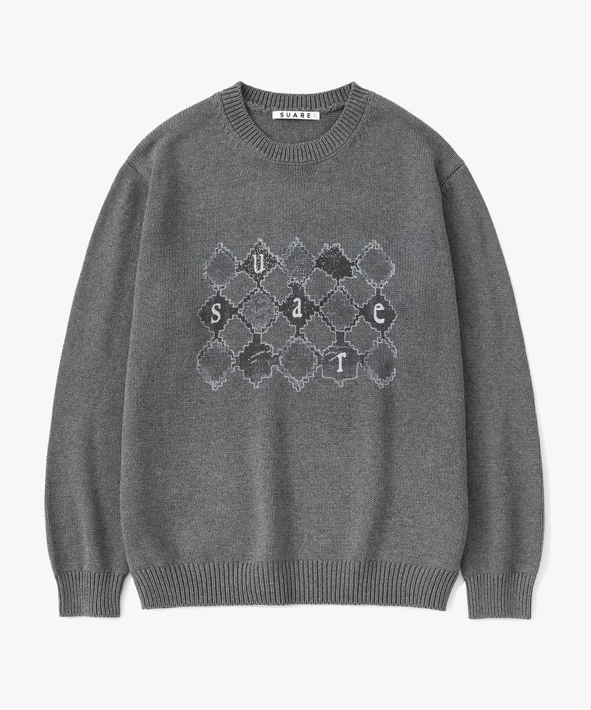 SUARE Cotton Argyle Graphic Knit - 4 Colors