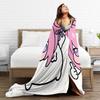 Cute Fanart N-Nikke DORO Flannel Blanket Winter  Soft Warm Throw Blanket for Girls Boys Living Room Graphic Bedspread Bed Cover