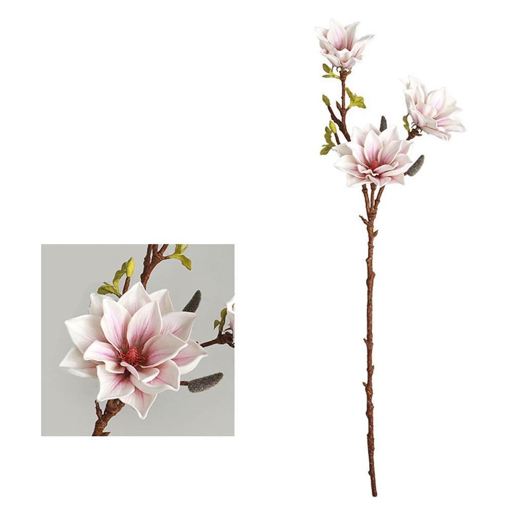 Floral Art Simulation Big Magnolia 3 Heads Artificial Orchid Flowers  Outdoor Garden Decor