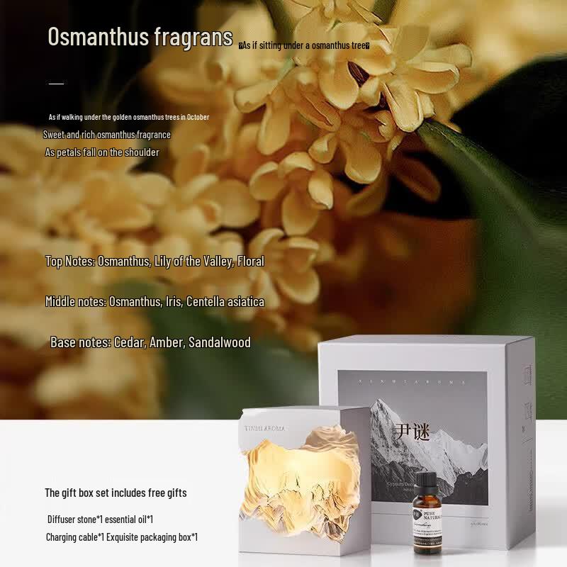 YINMI Crystal Aroma Diffuser Night Light Gift Set