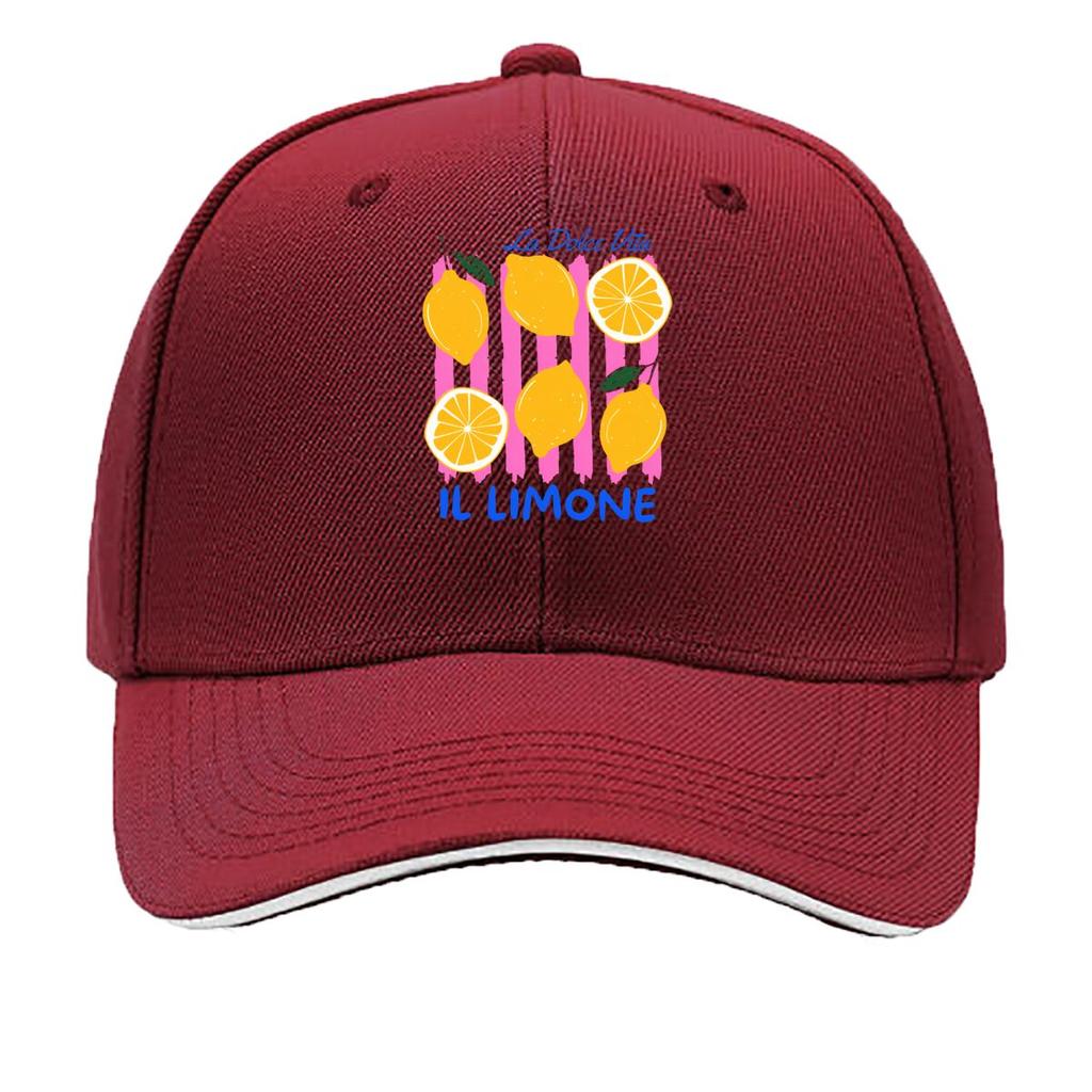 La Dolce Vita Il Limone Lemon Slice Art Sandwich Baseball Cap Unisex Women Sun Cap Outdoor Workouts Hat