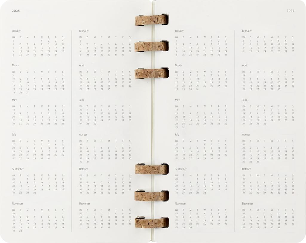 Moleskine 2026 Planner, 12-Month Spiral Diary, Large Size (13cm X 21cm), Soft Cover, Black, DSSPB12AMWH3Y26, Starting In January