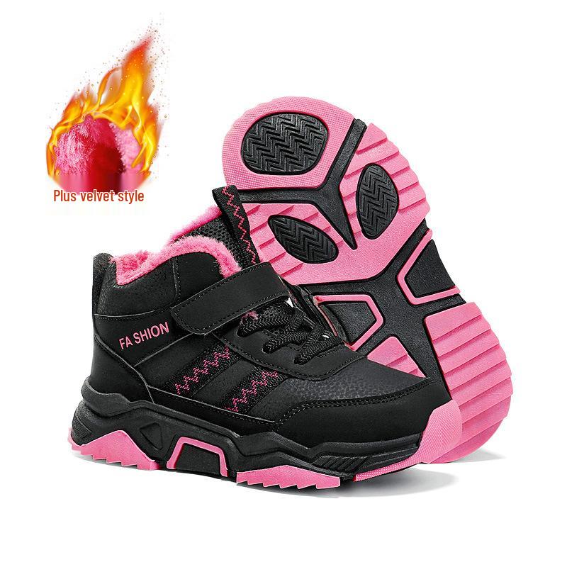 Girls' Pink Winter Snow Boots: Non-Slip, Warm, Fashionable, Perfect for Older Kids
