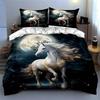 White Horse Design Bedding, Duvet Cover Sets, Duvet Covers, Pillowcases, Birthday Gifts (1 * Duvet Cover 2 * Pillowcases, Without Duvet Insert)