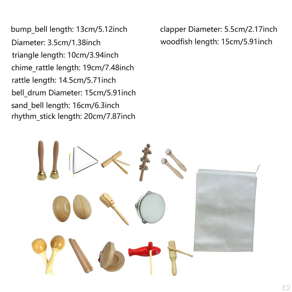 13x Kids Musical Instruments Set Creative Portable Teaching Aids Educational