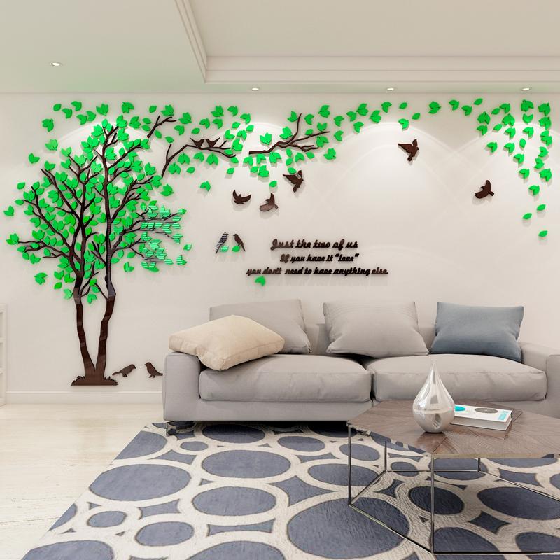 3D Acrylic Tree Wall Stickers Self-Adhesive Home Background Wall Wall Decal Wall Stickers Home Decoration, Bedroom Wallpaper
