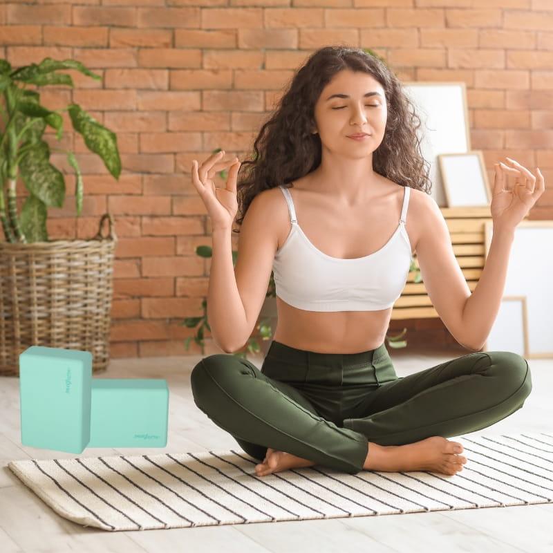 Firm Yoga Block, Foam Exercise Brick - Mint