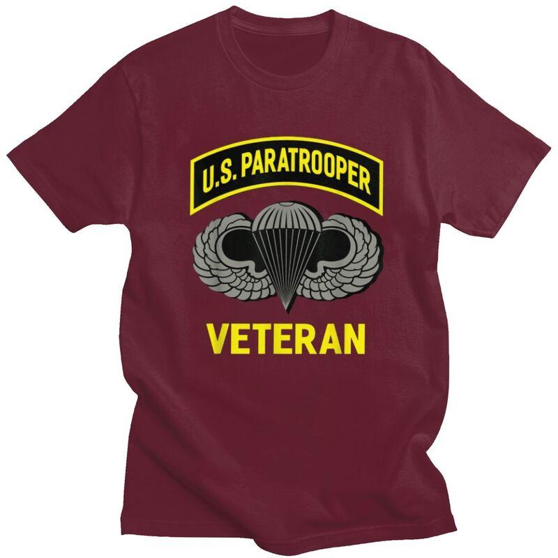 Custom Male US Paratrooper Army Veteran T Shirt Short Sleeves Cotton Tshirts Tshirt Leisure Tee Clothing