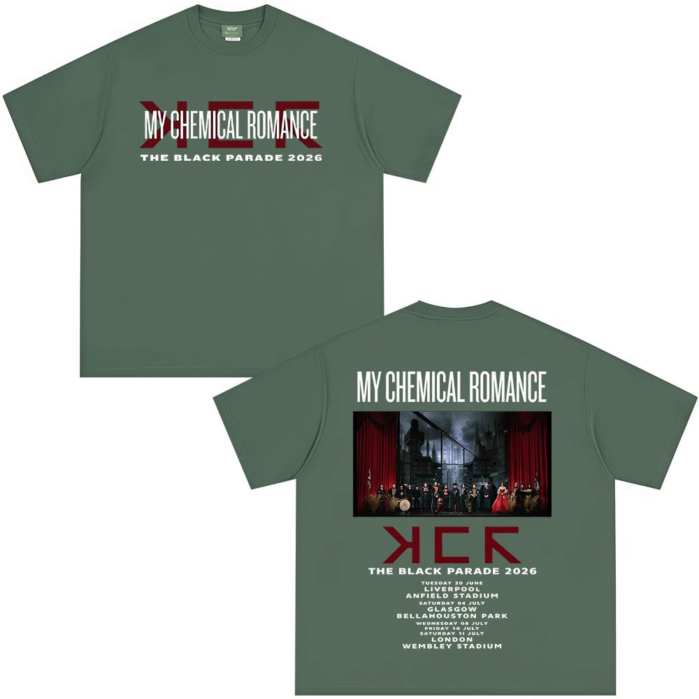 

Rock Band My Chemical RoUnisexce Tshirt The Black Parade 2026 Tour Tshirts Unisexs Women Clothing Cotton Casual T Shirts Streetwear 4XL
