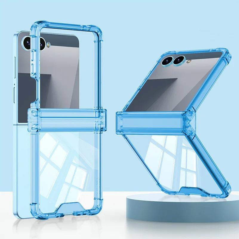 All-inclusive Hinged Four-corner Anti-drop Phone Case for Samsung Galaxy Z Flip 7 FE 6 5 flip7 Transparent Shcokproof Back Cover