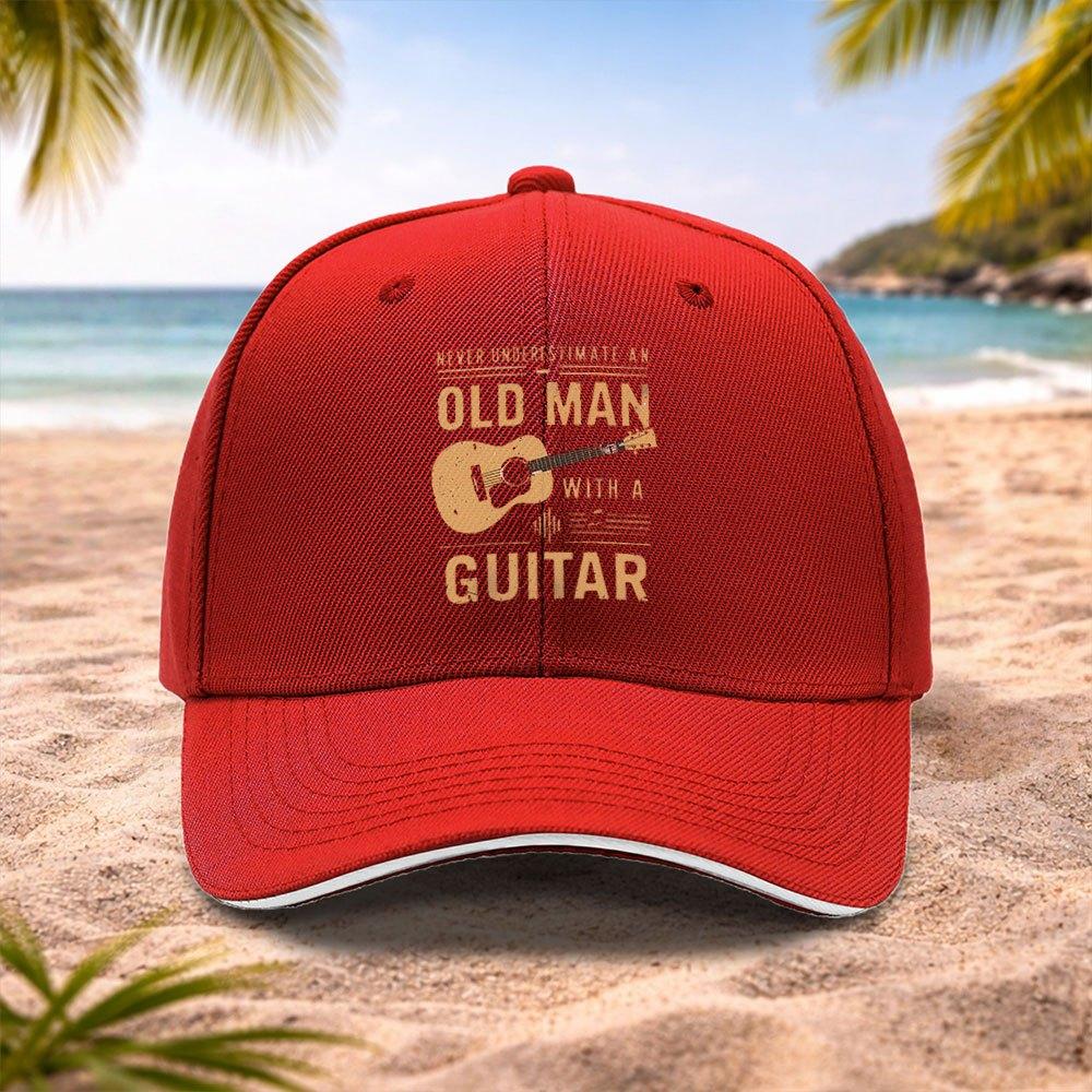 Guitar Print Baseball Cap for Unisex Women Lightweight Adjustable Unisex Sport Cap for Running Fitness Outdoor Activities