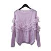 Heavy Industry Bead Splicing Mesh Flower Sweater Pullover Autumn and Winter New Sweet Loose Knitted Sweater Top Women