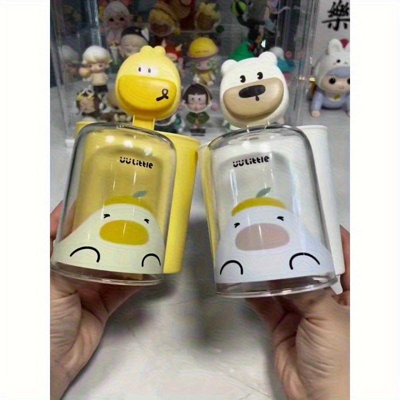 2pcs Sweet Nest Couple Cartoon Toothbrush Holder Cute CP Shape Suction Cup Installation Without Drilling Holes A Cozy Home for Electric Toothbrushes