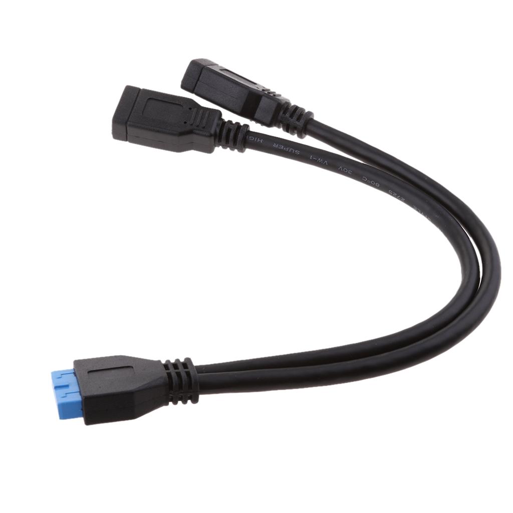 0.5M 2 USB 3.0 Motherboard 20 Pin Male Plug to 20pin Female Extension