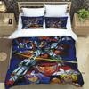 3D Printed Cartoon Gundam 3-Piece Bedding Set: Duvet cover set suitable for adult boys and girls bedroom décor, children's gift,