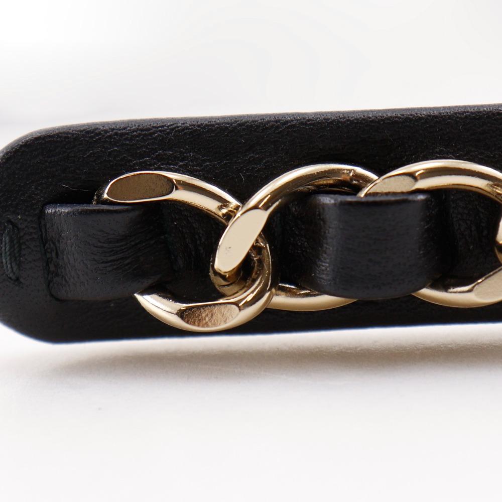 CHANEL Katyusha Other accessories COCO Mark Chain Black / Silver lambskin Women Used