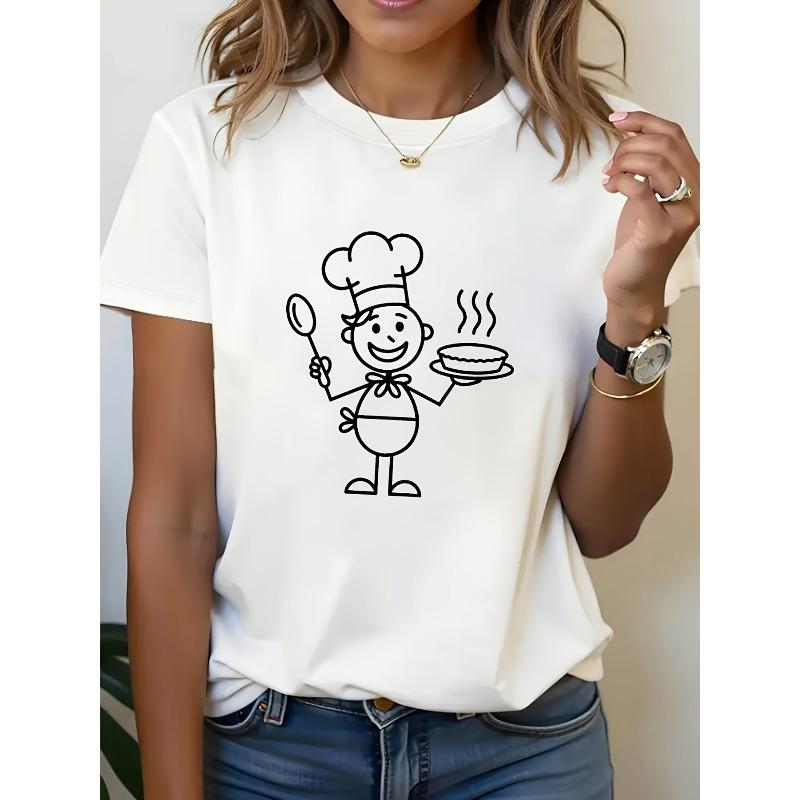 

Chef-Themed Graphic T-Shirt - a Cute Cooking Tee Featuring Flour And Whisk Designs - Soft Everyday Shirt for Bakers And Home Cooks S белый