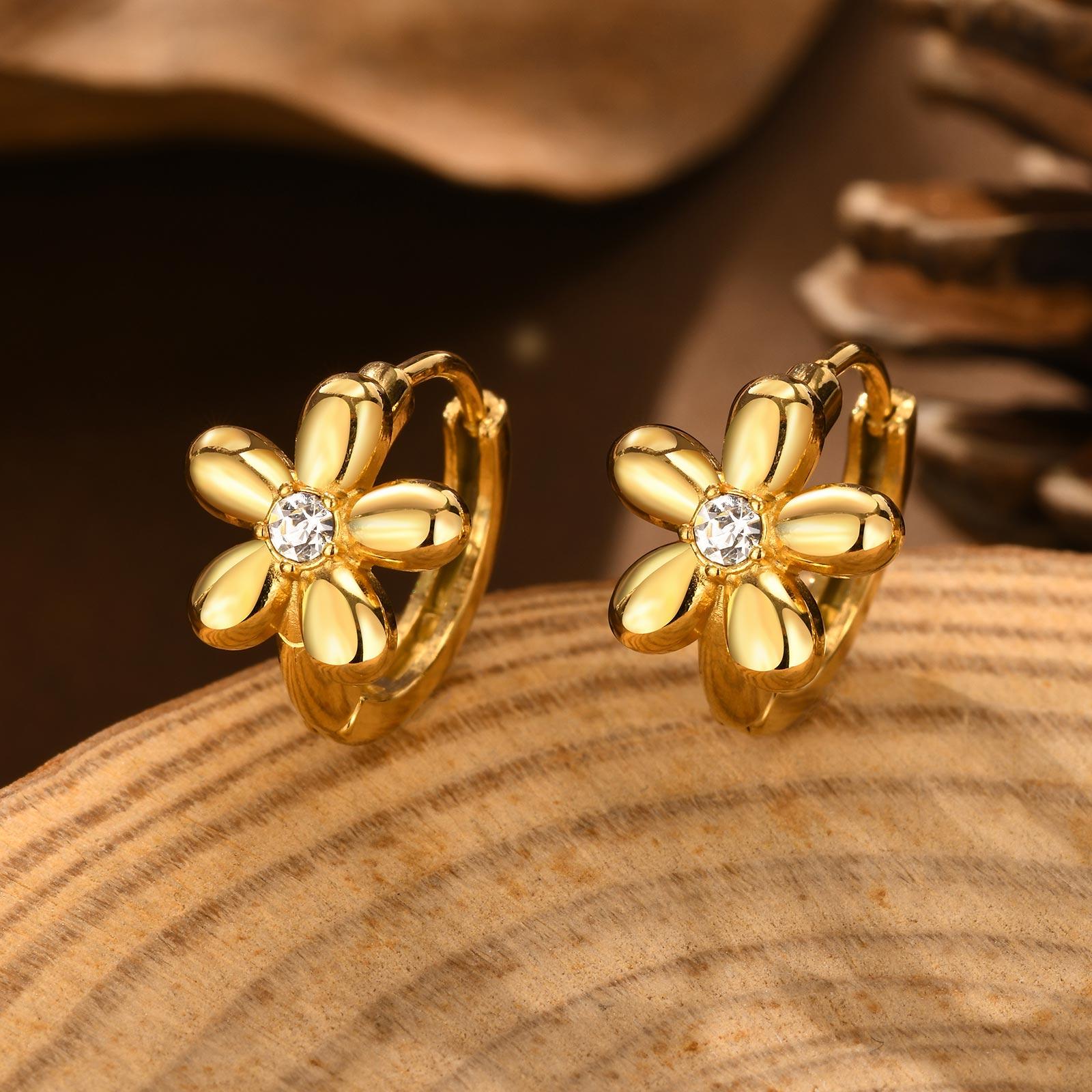 

Light Luxury White Zircon Heart-Shaped Earrings for Women, Stainless Steel Gold Color Classic Hoop Earrings, Fashion Jewelry