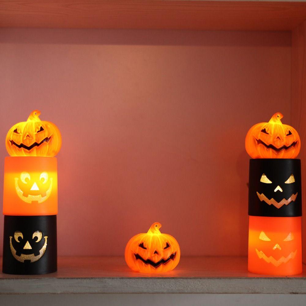 Horror Props Pumpkin Lamp LED Candle Lamp High Quality Ghost Festival Decoration  Photography Props