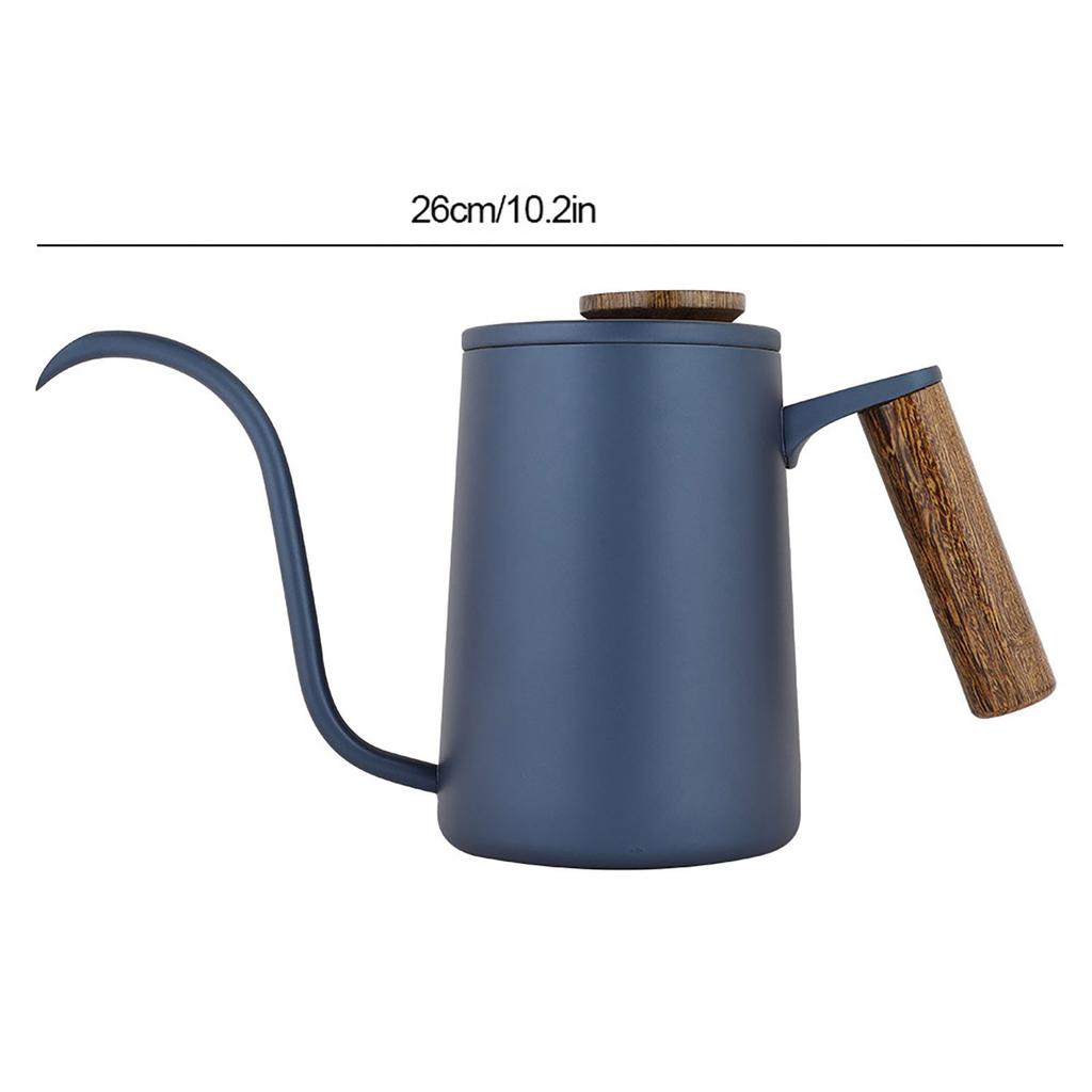 600 ml Mode Handtag i Rostfritt Stål Drip Kaffekanna Svanhals Pip Vattenkokare;Svart: