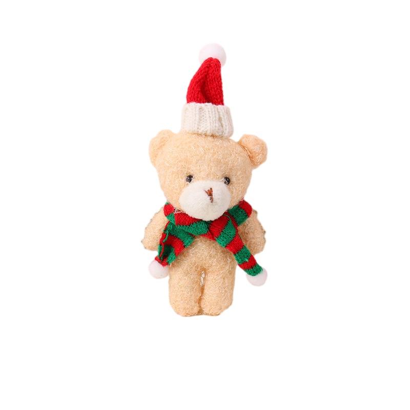 Cute Christmas Blush Scarf Teddy Bear Plush Doll Keychain Pendant Toy 20cm Height
