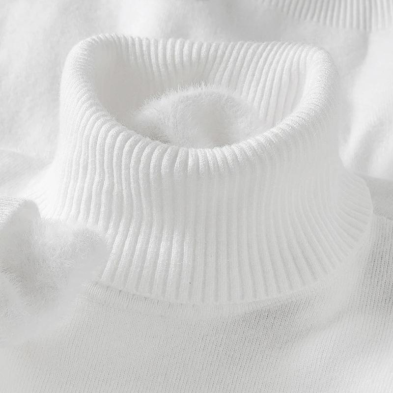 Autunno Inverno Abbigliamento Sportivo Uomo Maglione a Collo Alto Lavorato a Maglia Vestibilità Slim Manica Lunga Pullover Colore Unico Abbigliamento Uomo