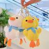 Navy Duck Plush Keychain: Cute Scarf-Wearing Doll Charm for Bags