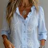 2026 Spring/Summer Lace Embroidered Cotton Linen Sweet Shirt