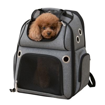 EMOOR Hunde-/Katzen-Haustiertrage/Rucksack, Grau, Einfaches Haustierhaus, Faltbar