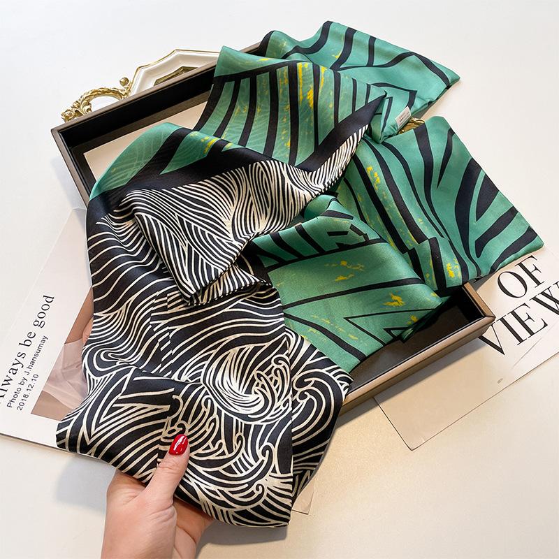 New 100% mulberry silk scarf women s Korean version spring and summer long double-layer double-sided silk scarf streamer scarf 150