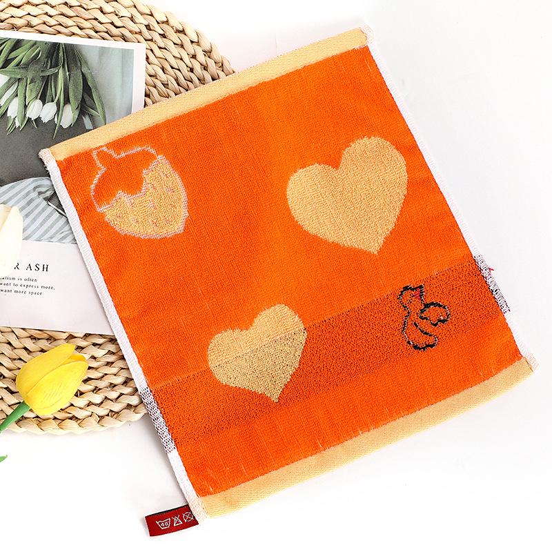 Cartoon Puppy Bear Quick-Drying Jacquard Hand Towel, 100% Cotton, 25x25 cm.